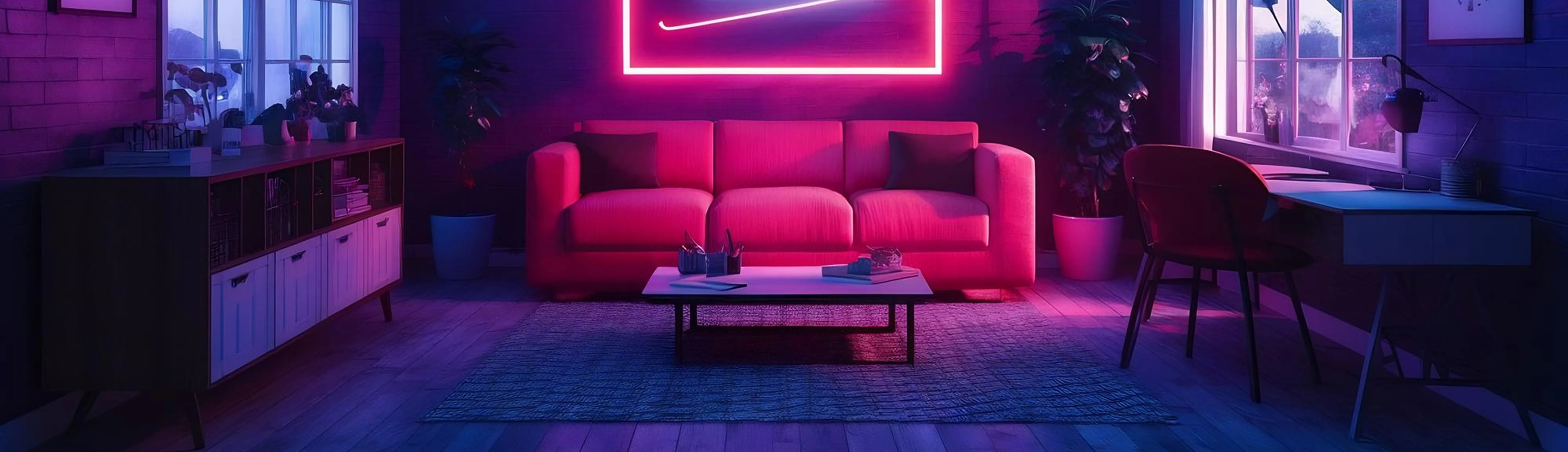 Modern interior lighting showcase